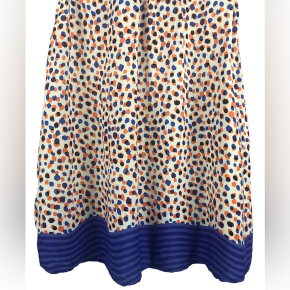 Women's Maeve Anthropologie White/Orange/Blue Abstract Sleeveless Blouse. Size 2 - Picture 6 of 11